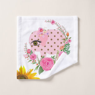 Conjuntos de Toalhas de Elefante Rosa Floral