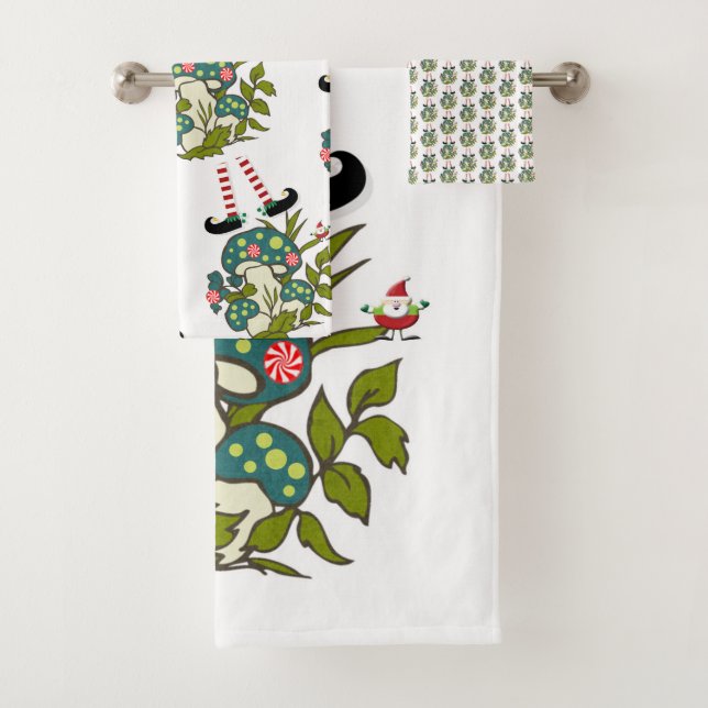 Conjuntos de Toalhas Elf Bath de Natal, Papais noe (Insitu)