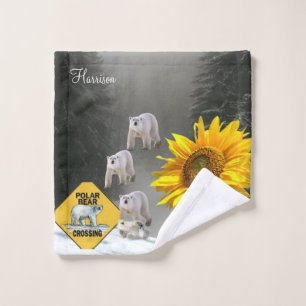 Conjuntos de Toalhas Florais De Urso Polar De Gira