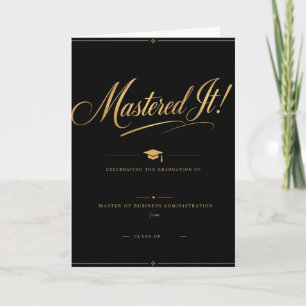 Conquistou! Cartão de Graduação MBA Elegância Pr