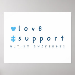 consciência autista amor suporte Impressão Poster