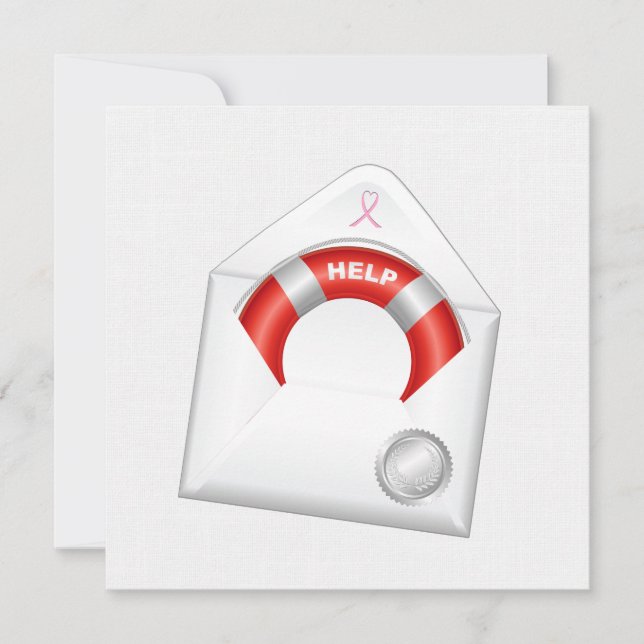 Consciência do cancer - Convite de Fita Rosa (Frente)