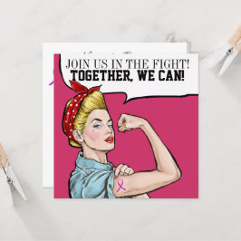 Consciência do cancer - Convite de Fita Rosa