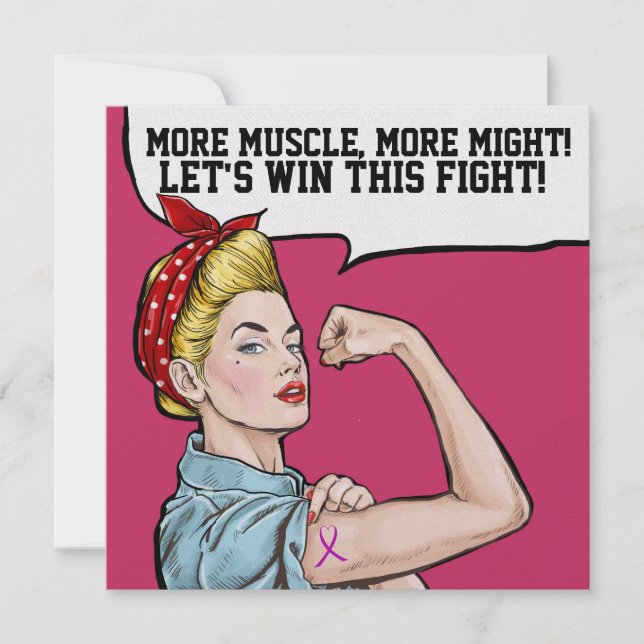 Consciência do cancer - Convite de Fita Rosa (Frente)