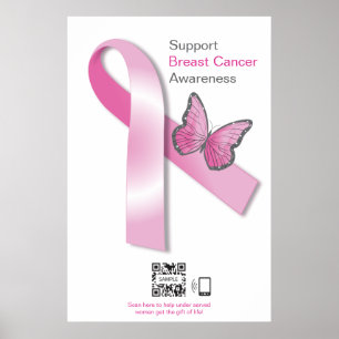 Consciência do cancro da mama do modelo do poster