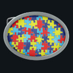Consciência-Quebra-cabeça do autismo por Shirley<br><div class="desc">Fivela de cinto do oval da consciência do autismo. Clique sobre o botão da personalização para adicionar seu texto. A imagem pode ser girada ou re-feito sob medida. © Shirley Taylor de Copyright das imagens. Todos os direitos reservados.</div>