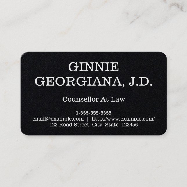 Conselheiro Básico No Cartão de visita de Direito (Frente)