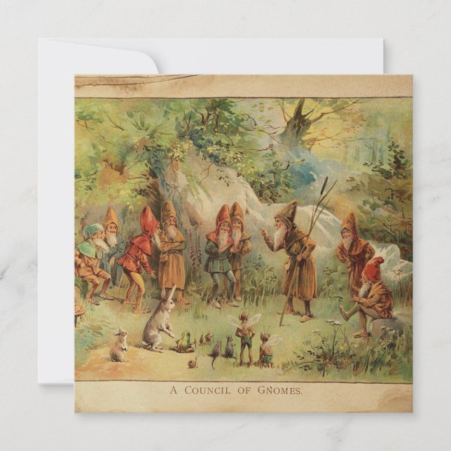Conselheiro Vintage Do Cartão De Férias Gnomos (Frente)