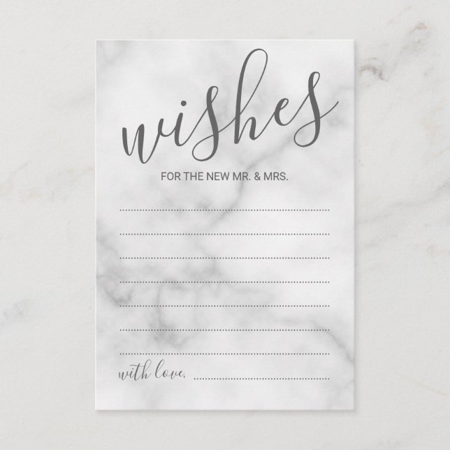 Conselho Aconselhamento e Cartão de Desejo Clássico Marble (Frente)