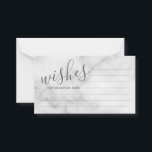 Conselho Aconselhamento e Cartão de Desejo Clássico Marble<br><div class="desc">Adicione um toque pessoal ao seu casamento com um moderno conselho de casamento e um cartão de desejos. Este cartão de conselho apresenta o título no estilo de fonte do script moderno da cinza e detalhes no estilo de fonte sans serif moderno da cinza em fundo de mármore branco. Perfeito...</div>