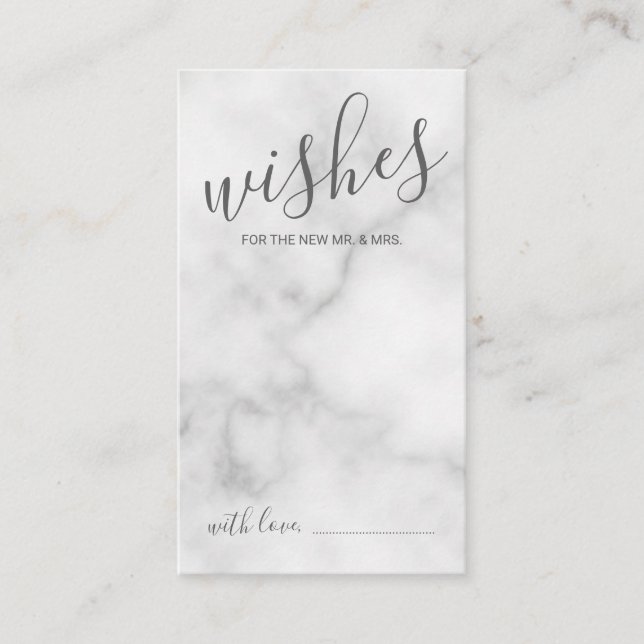 Conselho Aconselhamento e Cartão de Desejo Clássico Marble (Frente)