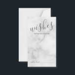 Conselho Aconselhamento e Cartão de Desejo Clássico Marble<br><div class="desc">Adicione um toque pessoal ao seu casamento com um moderno guião de casamento e um cartão de desejos. Este cartão de conselho apresenta o título no estilo de fonte da caligrafia moderna da cinza e detalhes no estilo de fonte sans serif moderno da cinza em fundo de mármore branco. Perfeito...</div>