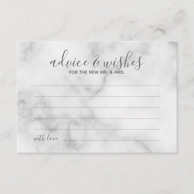 Conselho Aconselhamento e Cartão de Desejo Clássico Marble (Frente)