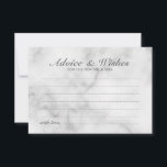 Conselho Aconselhamento e Cartão de Desejo Clássico Marble<br><div class="desc">Adicione um toque pessoal ao seu casamento com um clássico aviso de casamento e cartão de desejos. Este cartão de conselho apresenta o título no estilo de fonte do script elegante da cinza e detalhes no estilo de fonte do serif clássico da cinza em fundo de mármore branco. Perfeito para...</div>