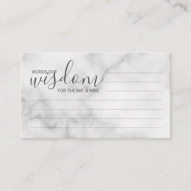 Conselho Aconselhamento e Cartão de Desejo Clássico Marble (Frente)