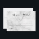 Conselho Aconselhamento e Cartão de Desejo Clássico Marble<br><div class="desc">Adicione um toque pessoal ao seu casamento com um conselho de casamento elegante e um cartão de desejos. Este cartão de conselho apresenta o título no estilo de fonte elegante da caligrafia moderna da cinza e detalhes no estilo de fonte da serif da cinza em fundo de mármore branco. Perfeito...</div>