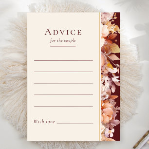 Conselho Autumn Floral Burgundy Cream - Cartão de Aviso de 