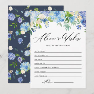 Conselho azul dos Hydrangeas da aguarela para os