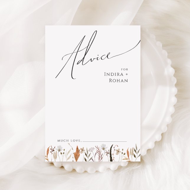 Conselho Boho Autumn Wildflower | Cartão de conselheiro par (Criador carregado)