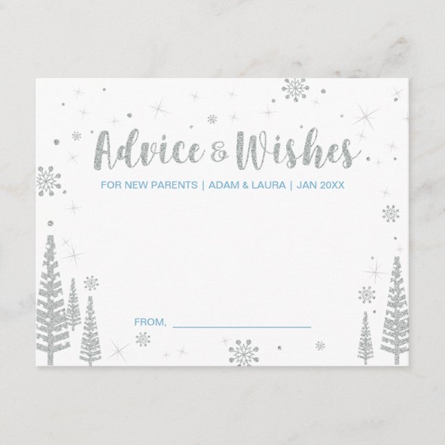 Conselho Cartão Azul de Chá de fraldas para mãe, pais (Frente)