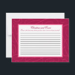 Conselho Cartão de Aconselhamento Escrito Framboesa Rosa Lo<br><div class="desc">Estas adoráveis Cartas de Aconselhamento Escrito são a adição perfeita a qualquer casamento. Basta entregar estas cartas aos seus convidados, juntamente com canetas Sharpie de ponta fina. Seus hóspedes podem anotar qualquer conselho que tenham para a nova noiva e noiva. Estas são impressas com tamanho de 4, 25" x 5,...</div>