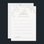 Conselho Cartão de Aconselhamento para Casamento Clássico e<br><div class="desc">Apresentando nosso Cartão de Conselheiro de Casamento Verde Dourado Clássico - meticulosamente projetado para incorporar uma estética romântica moderna. Apresentando uma mistura clássica de fundo branco limpo com folhas delicadas de ouro graciosamente complementadas por um simples roteiro de caligrafia emparelhado com uma fonte serif subestimada. O resultado é uma sensação...</div>