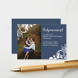 Conselho Cartão de Adiamento de Casamento de Cinza Azul