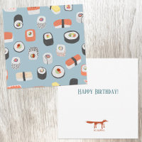 Cartão de aniversário de Sushi