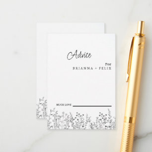 Conselho Cartão de Aviso de Casamento de Flor Selvagem Colo