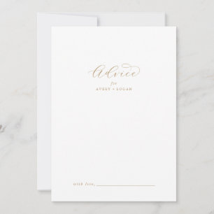 Conselho Cartão de Aviso de Casamento de Script Dourado Ele