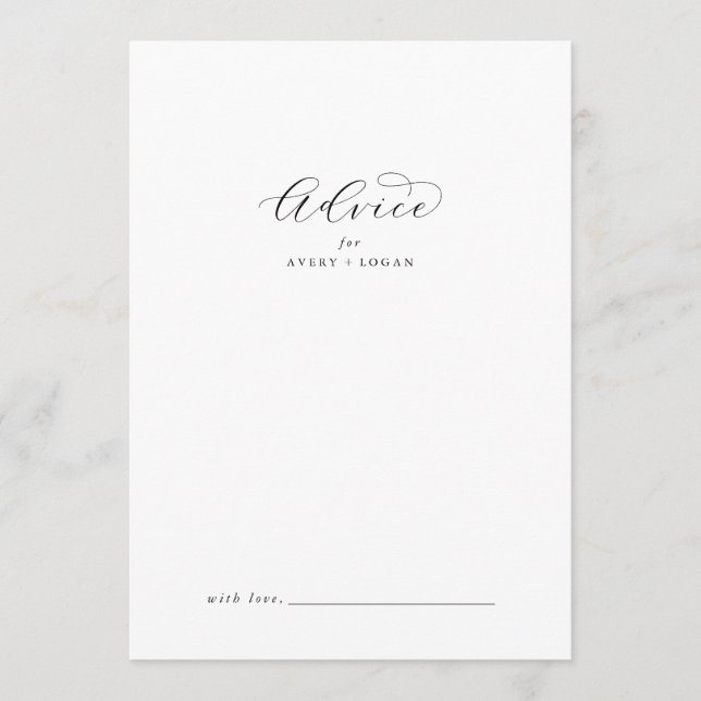 Conselho Cartão de Aviso de Casamento de Script Elegante (Frente)