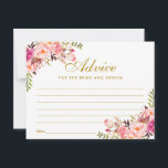 Conselho Cartão de Aviso de Casamento Dourado, cor-de-rosa<br><div class="desc">Cartão de Aviso de Casamento Dourado,  Cor Floral,  Cor-de-Vidro Floral - Grande</div>