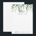 Conselho Cartão de Aviso de Casamento Eucalyptus Minimalist<br><div class="desc">Este cartão de conselho de casamento de eucalipto minimalista elegante é perfeito para um casamento moderno. A design apresenta galhos e folhas botânicas elegantes e desenhadas a aquarela e desenhadas à mão. Estas cartas são perfeitas para um casamento, chá de panela, chá de fraldas, festa de formatura e muito mais....</div>