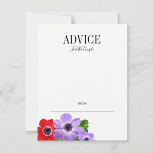 Conselho Cartão de Aviso de Casamento Floral Anemone Por Aq