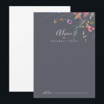 Conselho Cartão de Aviso de Casamento Floral Selvagem Cláss<br><div class="desc">Este clássico cartão azul de casamento floral é perfeito para um casamento rústico. A design apresenta flores silvestres brancas, amarelas, roxas e brancas com folhagem em fundo de rosa e aquarela verde. Estas cartas são perfeitas para um casamento, chá de panela, chá de fraldas, festa de formatura e muito mais....</div>