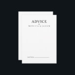 Conselho Cartão de Aviso de Casamento Minimalista Clássico<br><div class="desc">Este clássico cartão de conselho minimalista é excelente para um evento simples e elegante. A tipografia da safra branca e negra lhe dá um toque formal clássico. Mantenha-o como está ou escolha personalizá-lo com trabalho de arte ou gráficos de sua escolha.</div>