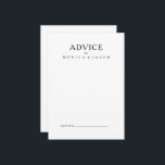 Conselho Cartão de Aviso de Casamento Minimalista Clássico<br><div class="desc">Este clássico cartão de conselho minimalista é excelente para um evento simples e elegante. A tipografia da safra branca e negra lhe dá um toque formal clássico. Mantenha-o como está ou escolha personalizá-lo com trabalho de arte ou gráficos de sua escolha.</div>
