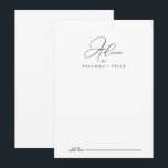 Conselho Cartão de Aviso de Casamento Minimalista Clássico<br><div class="desc">Este cartão de conselho minimalista clássico é perfeito para um casamento rústico. O design simples e elegante apresenta a tipografia de scripts clássicos e ricos em preto e branco. Estas cartas são perfeitas para um casamento, chá de panela, chá de fraldas, festa de formatura e muito mais. Personalize as cartas...</div>