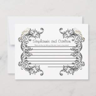 Conselho Cartão de Aviso de Casamento Preto/Branco