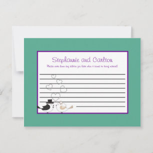 Conselho Cartão de Aviso de Casamento Roxo/Teal