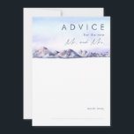Conselho Cartão de Aviso de Casamento Sunset da Montanha de<br><div class="desc">Este cartão de conselho de casamento do Winter Mountain Sunset é exatamente o que você tem procurado para completar seu simples casamento rústico. Projetado com uma aquarela cor rosa e azul pastel que se mistura lindamente com marinhos e realces esbranquiçados que capturam perfeitamente um pôr do sol da noite na...</div>
