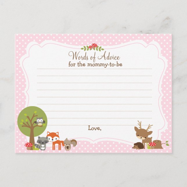 Conselho Cartão de aviso de Chá de fraldas da floresta para (Frente)