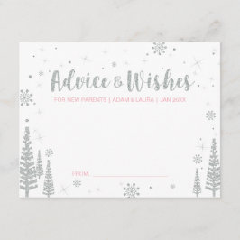 Conselho Cartão de Aviso de Chá de fraldas Rosa para a mãe,