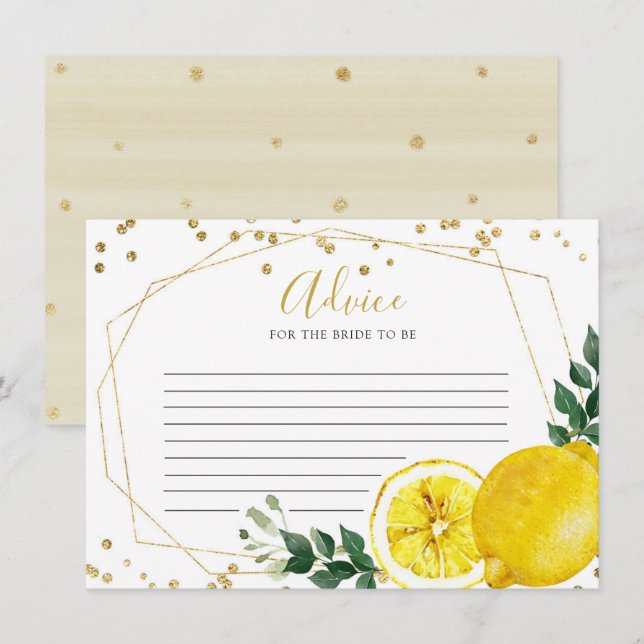 Conselho Cartão de Aviso de Compressão Principal de Limão (Frente/Verso)