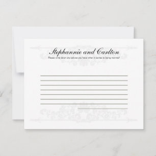 Conselho Cartão de Aviso Escritível de Casamento Branco/Sil