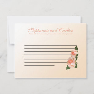 Conselho Cartão de Aviso Escritível de Casamento de Rosa Bl