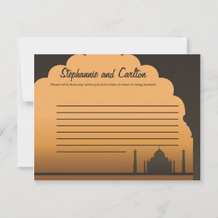 Conselho Cartão de Aviso Escritível para Casamento de Sonho