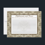 Conselho Cartão de Aviso Escritível Tanish Brown Damask<br><div class="desc">Estas adoráveis Cartas de Aconselhamento Escrito são a adição perfeita a qualquer casamento. Basta entregar estas cartas aos seus convidados, juntamente com canetas Sharpie de ponta fina. Seus hóspedes podem anotar qualquer conselho que tenham para a nova noiva e noiva. Estas são impressas com tamanho de 4, 25" x 5,...</div>