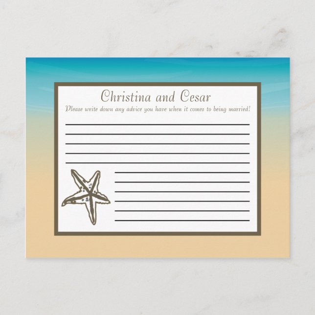 Conselho Cartão de Aviso Escrito Ocean Beach Shore Seashell (Frente)