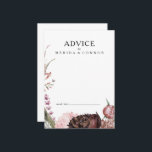 Conselho Cartão de Aviso Floral de Casamento Burgundy Boho<br><div class="desc">Este cartão de conselho floral de Burgundy Boho é perfeito para o seu elegante casamento boêmico de verão. Com flores rosa de aquarela modernas e poeirentas,  verde escuro,  incluindo toques de peônia,  borboleta,  e rosa-pincelado,  é certo que completará a aparência que você deseja.</div>